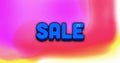 Image of sale text over vibrant pattern background