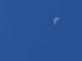 half moon view in the blue background. Royalty Free Stock Photo