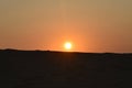 This is an image or scenery of beautiful sunset in thar desert or sam sand dunes in jaisalmer rajasthan india Royalty Free Stock Photo