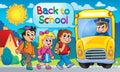 Image with school bus topic 5 Royalty Free Stock Photo