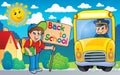 Image with school bus topic 6 Royalty Free Stock Photo