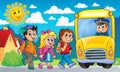 Image with school bus topic 2 Royalty Free Stock Photo