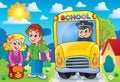 Image with school bus topic 7 Royalty Free Stock Photo