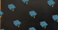 Image of school items icons moving over board Royalty Free Stock Photo