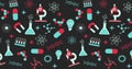 Image of science icons over black background Royalty Free Stock Photo