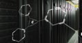 Image of scientific data processing over computer servers Royalty Free Stock Photo