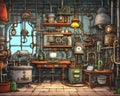 scientific laboratory with intricate design and tools.