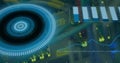 Image of scope scanning and data processing over cables in computer server Royalty Free Stock Photo