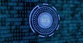 Image of scope scanning with numbers and binary coding processing Royalty Free Stock Photo