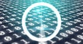 Image of scope scanning over binary coding data processing Royalty Free Stock Photo