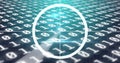 Image of scope scanning over binary coding data processing Royalty Free Stock Photo