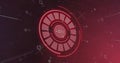 Image of scope scanning with padlock icon over data processing Royalty Free Stock Photo
