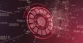 Image of scope scanning with padlock icon over data processing Royalty Free Stock Photo