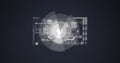 Image of scopes scanning and binary coding data processing over digital screen Royalty Free Stock Photo