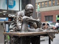 Image of the sculpture The Garment Worker in New York.