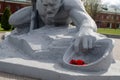 Image with a sculpture to the monument Thirst of the Brest Fortress.