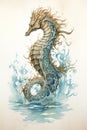 Image of seahorse with beautiful patterns and colors., Undersea animals