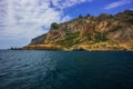 Seascape near Koktebel with mountain Karadag in Crimea