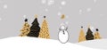 Image of seasons greetings text over snowman at christmas and snow falling Royalty Free Stock Photo