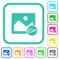 Image secure alternate vivid colored flat icons