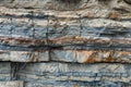 Image of Sedimentary layered rock texture. Texture for background usage Royalty Free Stock Photo