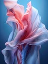 Enchanting Feminine Beauty: A Closeup of Princess-like Dress Folds Against a Swirling Blue Pink Flower Background and Rippling Royalty Free Stock Photo