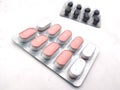 Select focus of hard  capsule is antibiotic such as amoxycillin dicloxacillin that is dispens by pharmacist Royalty Free Stock Photo