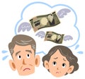 Senior couple worried about money, Mature elderly people