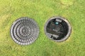 Image of a septic tank grease trap for home use to help collect light liquids such as fats, oils, and grease from the kitchen Royalty Free Stock Photo