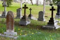 Several Very Old Cemetery Gravestone Markers