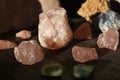 Rose Quartz and Green Serpintine Crystals