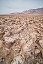 Sharp eroded salt formations in Death Valley salt flats Royalty Free Stock Photo