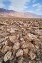 Sharp and eroded salt formations in salt flats of Death Valley Royalty Free Stock Photo