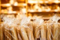 Image of shelves with variety bakery products in speciality department in the supermarket. Royalty Free Stock Photo