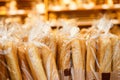 Image of shelves with variety bakery products in speciality department in the supermarket. Royalty Free Stock Photo