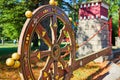 Ship wheel gate entrance at Tibetan Mongolian Buddhist shrine