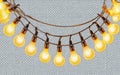 The image showcas. hghees a string of lights, featuring multiple round bulbs . generative ai