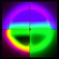 Abstract circular uv ultraviolet light composition generated by ai Royalty Free Stock Photo