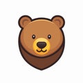 Cute Cartoon Bear Head Illustration with Friendly Expression and Playful Design for Kids Royalty Free Stock Photo