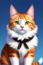 Cute cat with a neck tie generated by ai