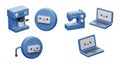 Cute Blue Gadgets Royalty Free Stock Photo