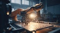 Advanced Robotic Arm Operating on a Manufacturing Assembly Line