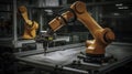 Advanced Robotic Arm Operating on a Manufacturing Assembly Line