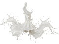 Abstract depiction of fluid dynamics forming a surreal bone-like structure with splashes isolated on white background Royalty Free Stock Photo