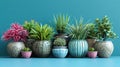 Potted Paradise: A Stunning Collection of Ornamental Plants for Your Home or Garden Royalty Free Stock Photo