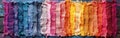 Vibrant Handmade Chindi Rag Vintage Carpet: Reversible Runner with Textile Fabric Texture - Top View Royalty Free Stock Photo