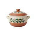 Beautiful decorated ceramic pot with lid suitable for kitchen use Royalty Free Stock Photo