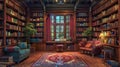 Home Library: A Wealth of Knowledge at Your Fingertips Royalty Free Stock Photo