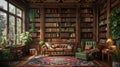 Home Library: A Wealth of Knowledge at Your Fingertips Royalty Free Stock Photo