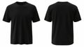 Black t shirt front and back view on white background Royalty Free Stock Photo